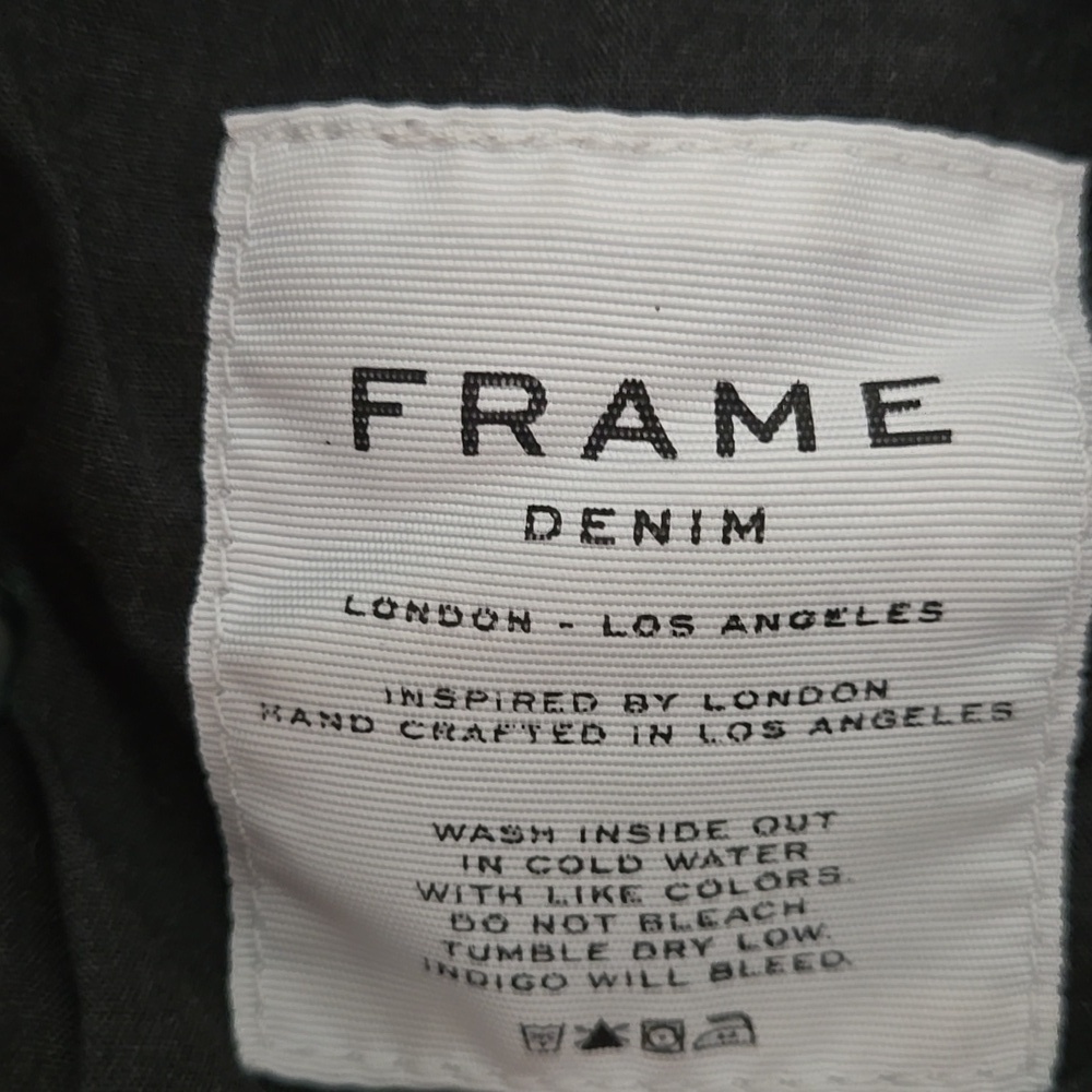 Frame Le High Skinny Dark Jean 26 Quinn Fray Stretchy Comfortable Soft Trending - Picture 2 of 13